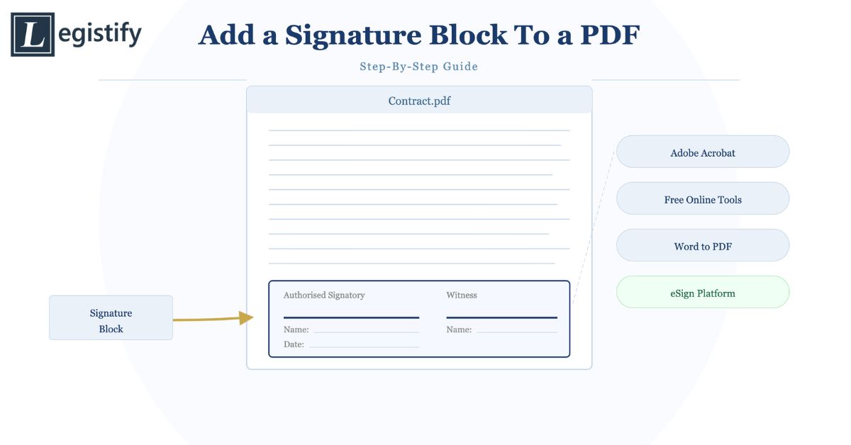 add signature block to PDF