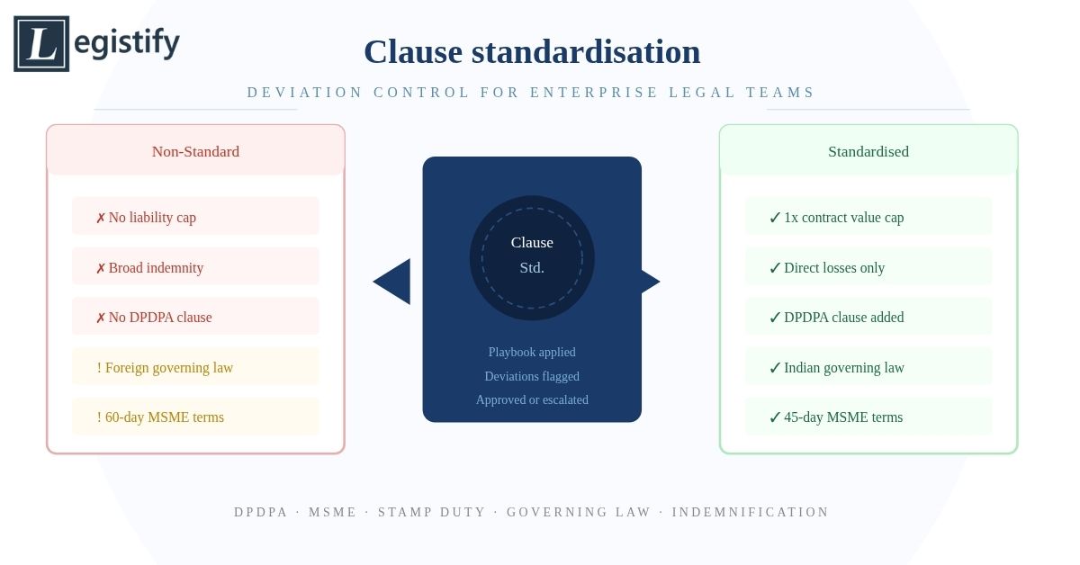 Clause Standardisation and Deviation Control: A Guide for Enterprise Legal Teams